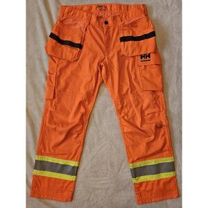 Helly Hanson Workwear Orange With Reflective Bottom Cargo Pants Size 36x30